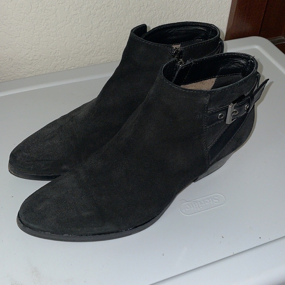 Aquatalia Waterproof Black Suede Leather Ankle Boot